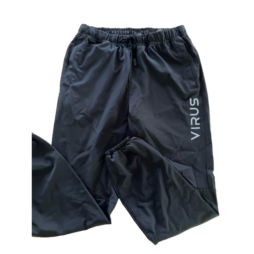 Virus Jogger Pants Mens Small Dark Gray Elastic Waist Athletic Joggers Ripstop